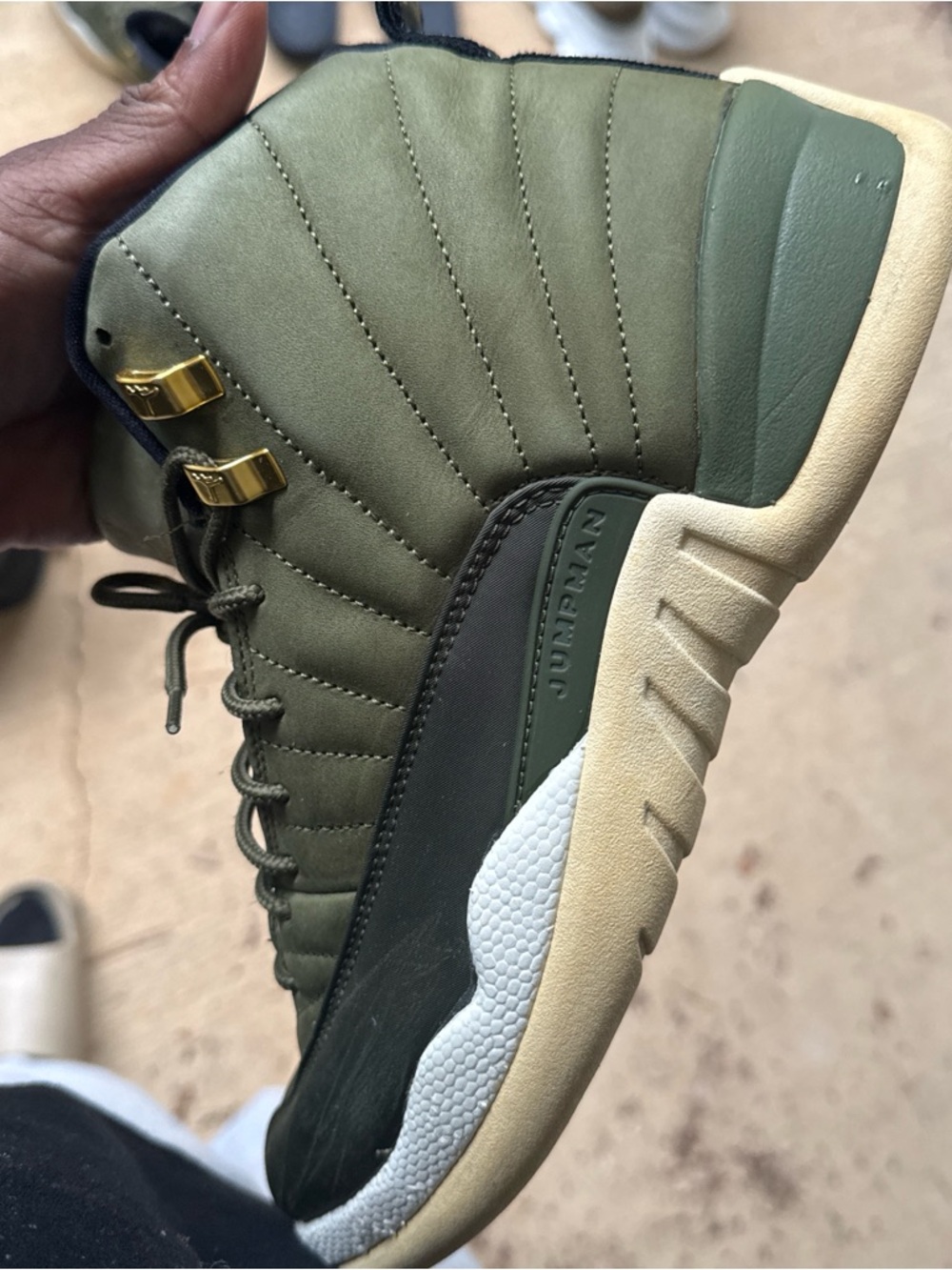 Jordan Jumpman Olive Green and Cream High-Top Sneakers